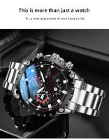 Reloj de cuarzo resistente al agua, reloj de moda luminoso original de acero inoxidable que no se decolora para hombres - details 11