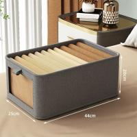 Caja de almacenamiento de tela plegable grande organizador de almacenamiento de ropa para el hogar artefactos cajón estilo dormitorio caja de almacenamiento de pantalones - details 1