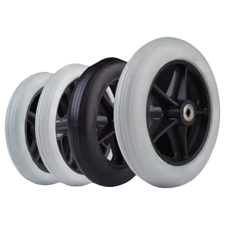 Rueda De Succión Para Silla De Ruedas Rígida Y Flexible 6/7/8 Pulgadas Neumática Y Sin Neumático Reemplazo De Rueda De Carro De Compras Material De Goma - 1