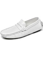 Mocasines para hombre con punta redonda de cuero, mocasines tipo penny, zapatos náuticos, cómodos, antideslizantes, flexibles, para fiestas. - details 0