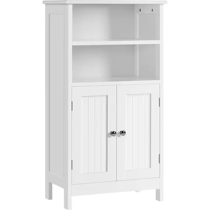 Armario Baño Columna con Estante Mueble Baño Suelo de Madera Armario de Almacenaje Organizador para Salón Cocina 50x30x92,5cm - 1