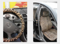 Funda con estampado de leopardo, almohadillas para cinturón, Protector de asiento de coche para volante Universal de 15" - details 3