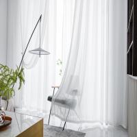 Sala de estar moderna translúcida, cortinas de dormitorio, persianas para ventanas de dormitorio, niños, 2 piezas, color blanco - details 4