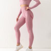 Mallas deportivas sin costuras para mujer, Leggings de cintura alta, elásticos, lisos, para correr, de secado rápido, Push Up, ajustados - details 0