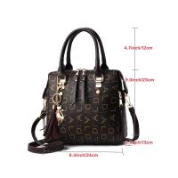 Bolso de hombro con asa superior y borla de cuero PU con letras inglesas a la moda, bolso de mujer de gran capacidad, mochila de lujo de alta gama - details 4