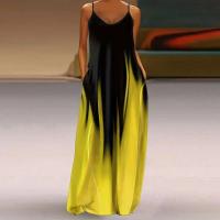 Tirantes y espalda abierta para mujer, vestido largo sin mangas con colorido cuello en V graduado, moda de verano, nuevo estilo - details 3