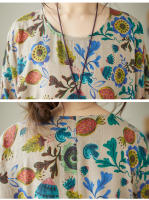 Vestido Vintage de Algodón de Manga Larga Talla Grande, Elegante y Suelto para Mujeres - details 85