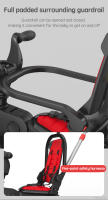 Triciclo para niños de 1 a 6 años, cochecito de bebé ligero con empuje manual, 6,8 KG, Plegable, portátil - details 9