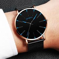 Reloj de hombre Fashion Blue Needle con correa de malla - details 9