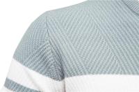 Suéter informal a rayas para hombre, Jersey de punto con cuello redondo, Color a juego, Otoño e Invierno - details 10