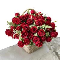 Ramo de rosas artificiales, decoración de boda, 6 colores, peonías falsas, 10 cabezas - details 0