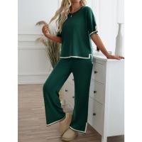 Ropa de mujer de moda 2025 primavera y verano temperamento casual de manga corta conjunto de pantalones de punto - details 40