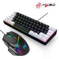 Teclado con cable RGB de 61 teclas, Mouse para juegos, Kit de oficina, retroiluminación, 12800dpi, programable, Combos para PUBG Gamer - details 0