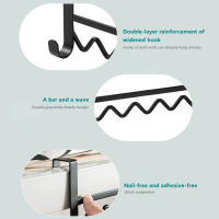 Colgador estable para puerta trasera de baño, sin taladro, antiarañazos, sin óxido, gancho para colgar toallas, batas, bolsas - details 2