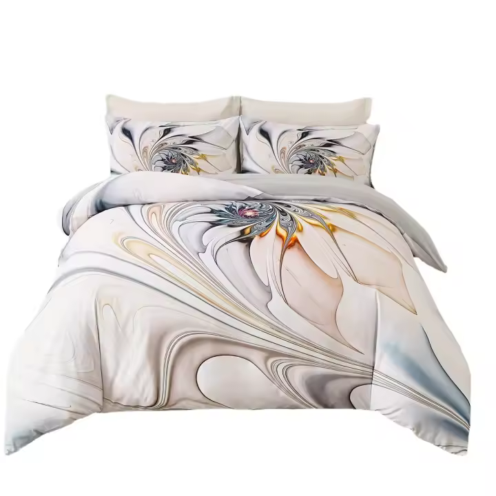 Juego De Funda Nórdica Floral, Ropa De Cama Blanca 3D Para Dormitorio Y Decoración De 2/3 Piezas - 1