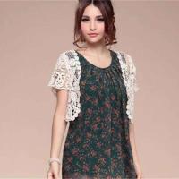 M2EA-Cárdigan de manga corta para mujer, chaqueta Ence con frente abierto, floral, crochet, transparente, para playa - details 7