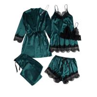 Conjunto de pijama de seda para mujer, 5 piezas, lencería sexy, camisola y pantalones, ropa interior para dormir en casa - details 4
