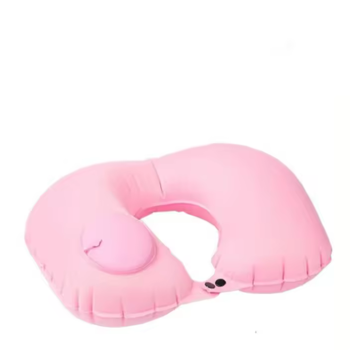 Almohada inflable de aire automática súper ligera, almohada inflable portátil en forma de U, anillo plegable en forma de U, cojín para el cuello, avión - 1