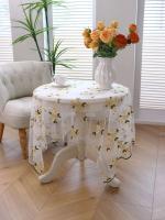 Mantel ENCE bordado con flores amarillas, gasa fina para salón, cocina, mesa central, picnic al aire libre, alfombra - details 2