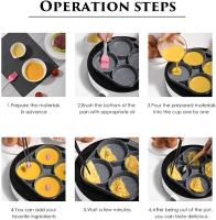 Walfos 2/4 Hole Non-Stick Frying Pan Thickened Omelet Pans Egg Burger Pancake Pot Ham Steak Pots Breakfast Maker Cookware - details 2