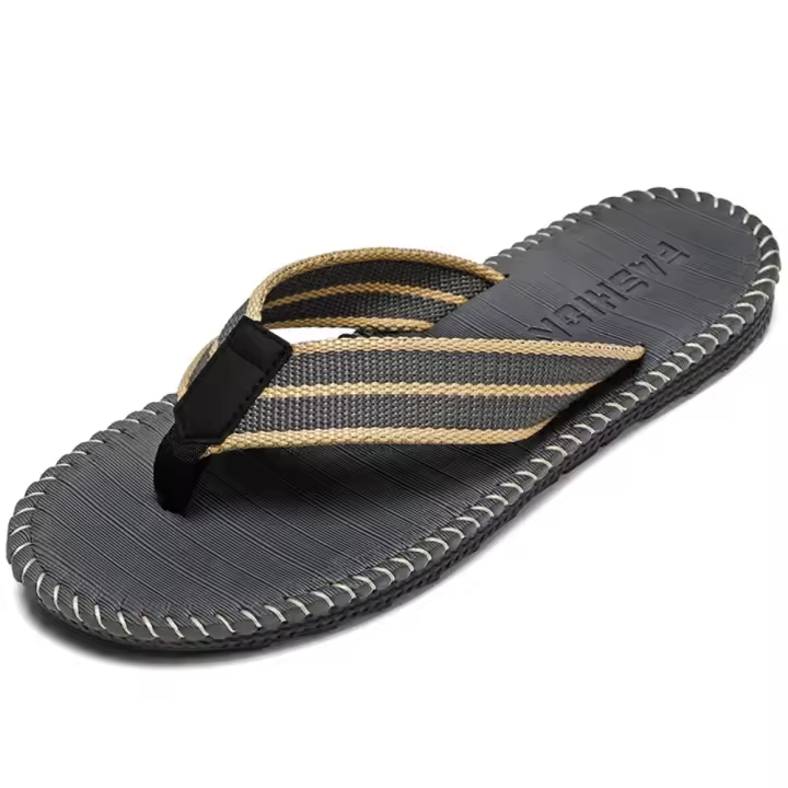Chanclas ligeras de goma para hombre, zapatillas tejidas a la moda, sandalias informales para exteriores, zapatos de playa antideslizantes transpirables, novedad de verano - 1