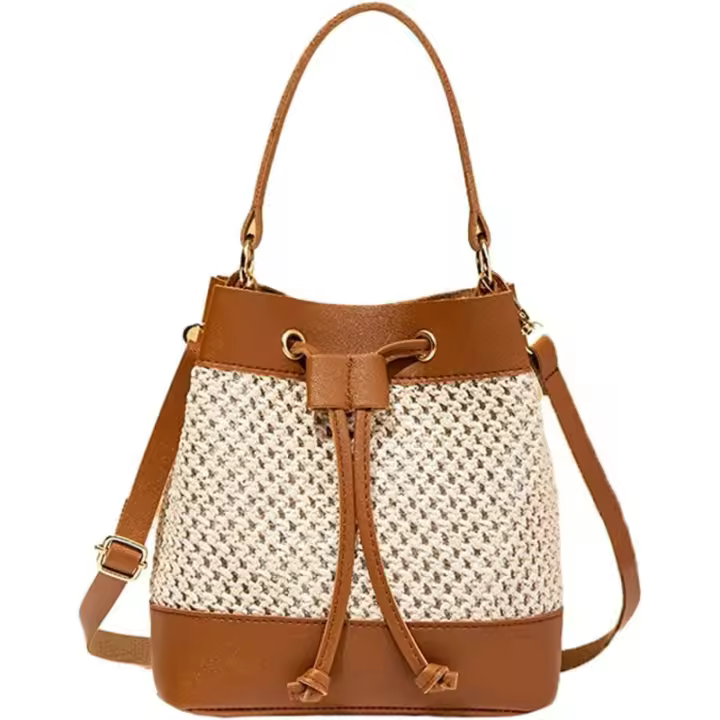 Bolso de Paja para Mujer Bolso de Playa de Verano Bolso Hobo Tejido Bolso de Vacaciones Cruzado - 1