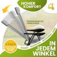 Sillas de Jardín Plegables de Aluminio con Respaldo Alto Ajustable 7 Posiciones, Apoyabrazos Transpirables, Portátiles, Silla de Camping para Jardín y Terraza - details 20