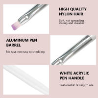 Brocha de Pintura de Patrón de Mango Blanco para Arte de Uñas 1Pcs Herramienta de Manicura DIY para Extensión de Gel UV Acrílico - details 3