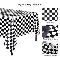 Mantel abstracto rectangular, tapete de picnic, juego desechable, blanco y negro, 137x274 cm - details 1