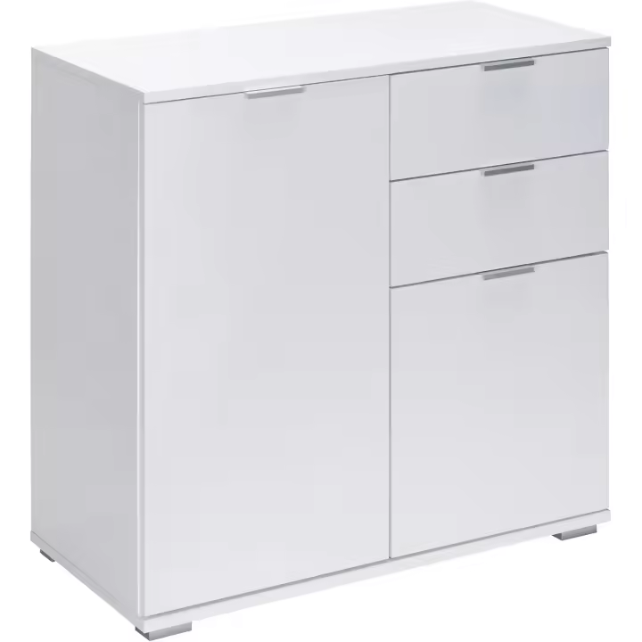 Cómoda Dormitorio Cajonera 70x75x35cm Mueble Oficina Madera Blanco Armario Almacenaje Moderno - 1