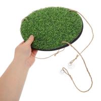 Colchoneta de hierba Artificial para columpio de pájaros, cama de dormir Natural para hámster con forma redonda/cuadrada con ganchos, estera colgante para buscar comida, juguetes para animales pequeños - details 10