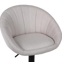 Taburetes Altos de Cocina Juego de 1, Taburete Cocina con Respaldo y Reposapiés, Taburete de Bar de Lino Transpirable, Altura Regulable, Giratorios, Beige - details 4