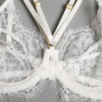 Lencería erótica, ropa interior sexy de encaje hueco, conjuntos exóticos transparentes, conjunto sensual de sujetador con aros y bragas con ligas - details 14
