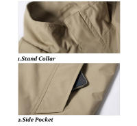 Primavera hombres ts Casual hombre Slim Fit Stand Collar hombres de negocios impermeable rompevientos chaquetas de Camping ropa - details 5