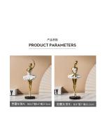 Figura de Ballet, adorno artesanal de resina, escultura de danza dorada, decoración conmemorativa, trofeo de regalo - details 3