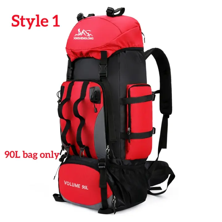Bolsa de hombro para camping y senderismo Hecho de nylon with Correa ajustable CAPACIDAD DE 80-100 litros Mochara de viaje 90L para hombres - 1