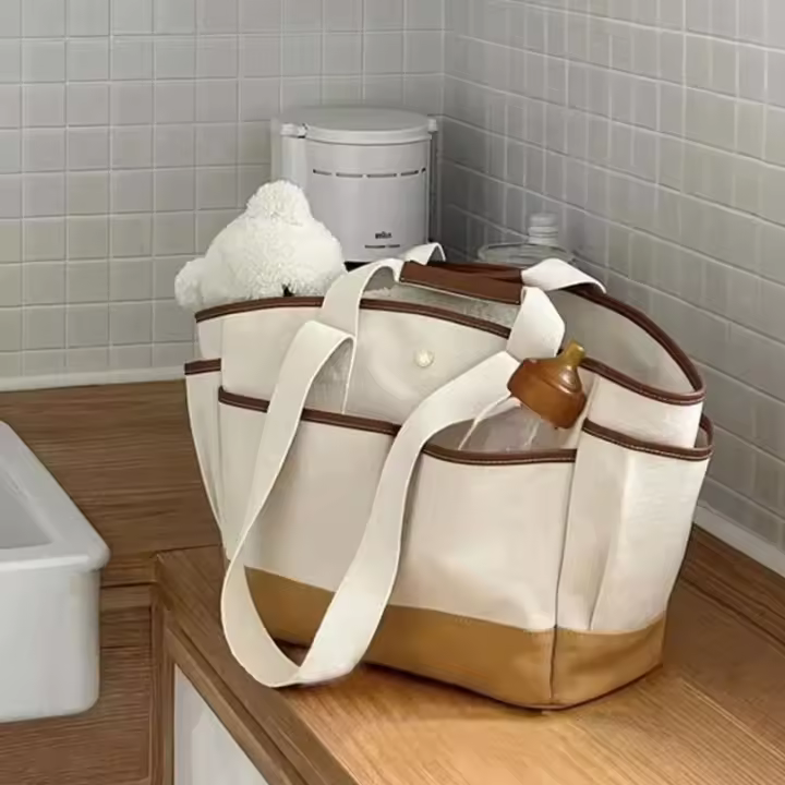 Ins Mommy-bandolera informal grande para madre y pañal, bolso de lona para mamá al aire libre, paquete de maternidad - 1