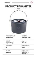 Widesea-Olla colgante para acampar, utensilios de cocina para exteriores, vajilla de bombeo para 4-6 personas, Picnic, turismo - details 0