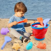 Verano al aire libre playa juego de agua arena se puede plegar cubo de playa playa niños juguetes arena pala de excavación conjunto - details 0