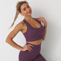 Nessaj-Sujetador deportivo sin costuras para mujer, Top corto de color sólido para yoga, ropa activa para gimnasio, chaleco deportivo - details 15