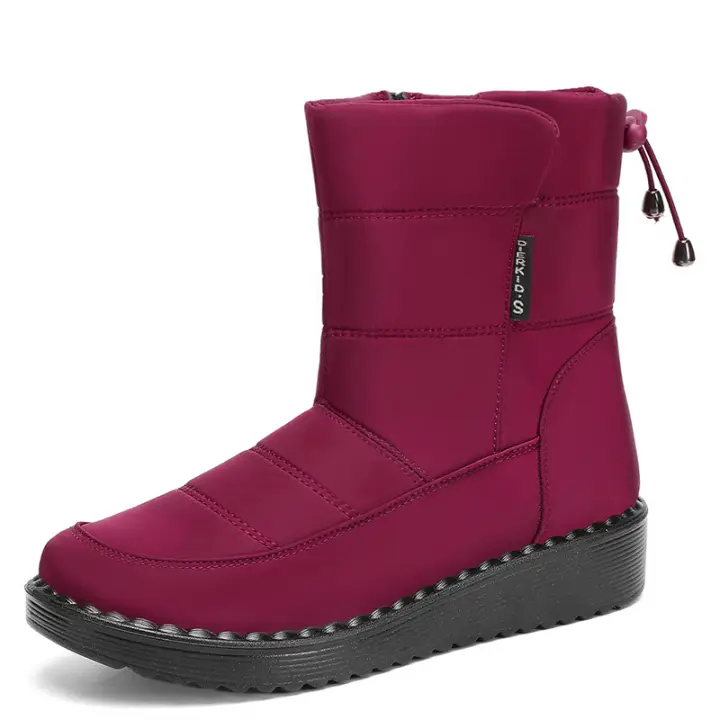 Botas largas Winer para mujer, zapatos planos informales, botas de nieve cálidas - 1