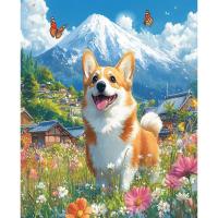 RUOPOTY-pintura de perro pintada a mano para decoración del hogar, imagen de Animal por números, regalo único Diy - details 0