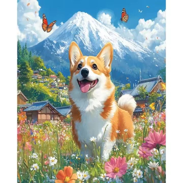 RUOPOTY-pintura de perro pintada a mano para decoración del hogar, imagen de Animal por números, regalo único Diy - 1