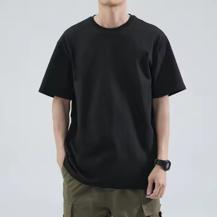 Camiseta de Manga Corta de Color Sólido Logo de Patrón Personalizado Ropa de Trabajo para Hombres y Mujeres Camiseta de Verano Suelta - 1