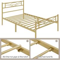 Cama Individual con Espacio Bajo Marco Metal Altura 32 cm Cama Individual con Cabecera para Colchón de 90 x 190 cm Blanco - details 51