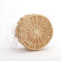 Cesta de mimbre tejida a mano para niña, cesta de mimbre con perlas de princesa, para decoración del hogar y boda - details 6