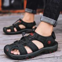 Nuevas Sandalias de Cuero Hechas a Mano para Hombres 2025 Sandalias Planas a la Moda - details 4