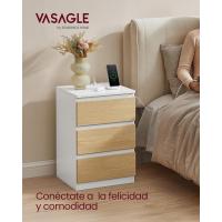 Mesitas de Noche Modernas Blancas Juego de 2, 3 Cajones, AC, USB, Dormitorio, Estudio - details 33
