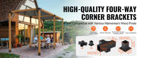 SucceBuy Kit de soporte para pérgola, soporte de esquina resistente para carpintería, kit de base de poste de bricolaje para cenadores y patios - details 0