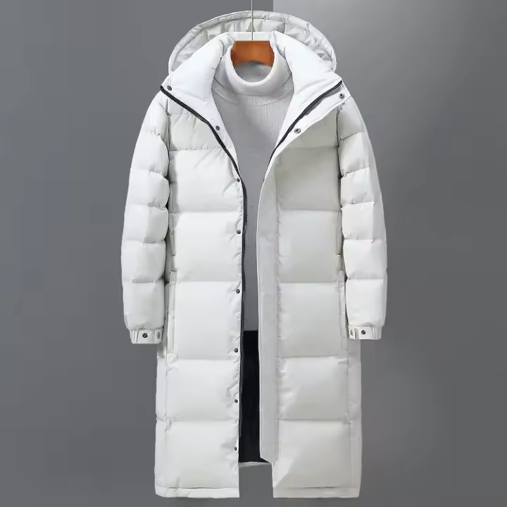 Chaqueta larga de plumón de pato para hombre, Parkas cálidas gruesas de alta calidad, chaquetas con capucha blancas para exteriores, abrigos de invierno,-30 ℃ - 1